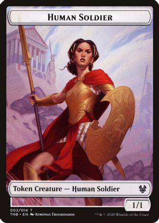 Human Soldier // Gold Double-Sided Token (THB-2 // 13) - Theros Beyond Death Tokens Foil