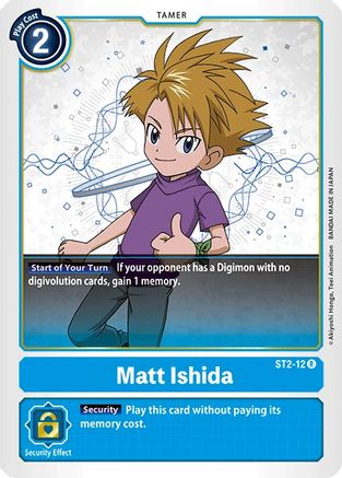digimon card game starter deck cocytus blue Matt Ishida [ST2-12] [Starter Deck: Cocytus Blue] – TCG Collector NZ