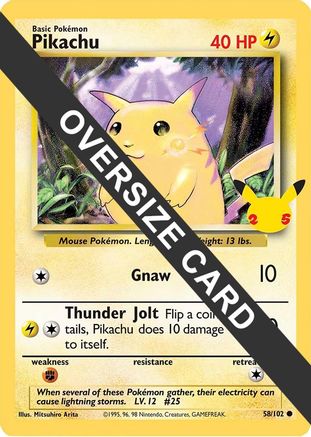 Pikachu (58/102) (25th Anniversary) (Jumbo Card) [Celebrations: 25th A TCG Collector NZ Pikachu (58/102) (25th Anniversary) (Jumbo Card) [Celebrations: 25th A TCG Collector NZ