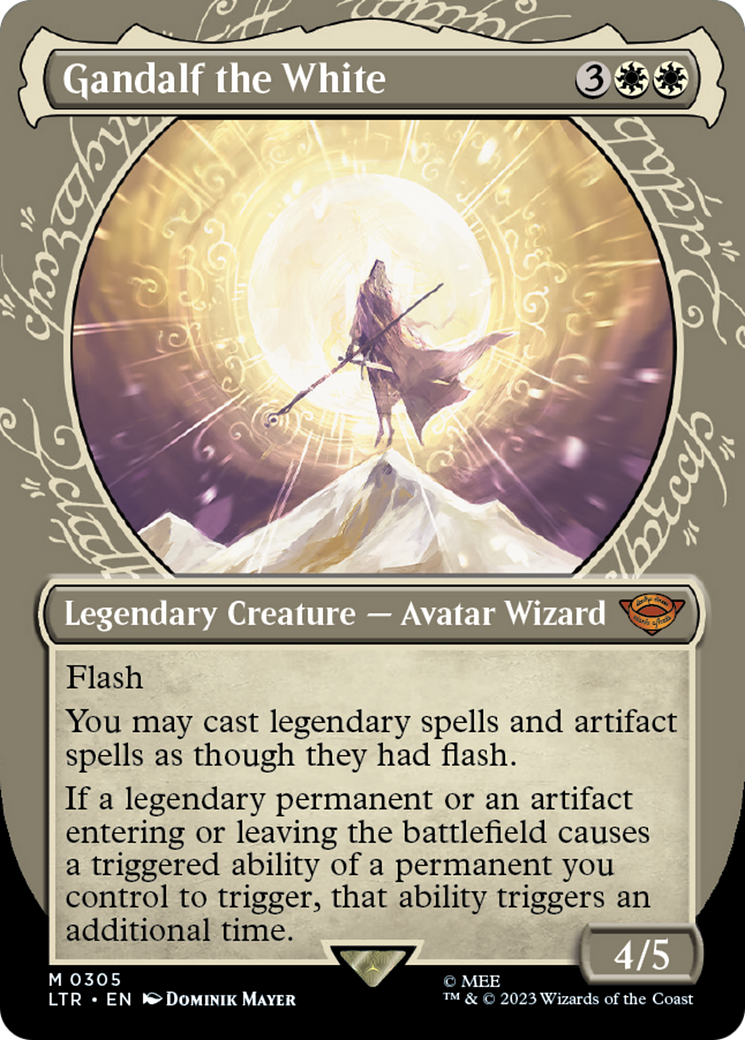 Gandalf the White (Showcase) (LTR-305) - The Lord of the Rings: Tales of Middle-earth: (Showcase) (Borderless) Foil