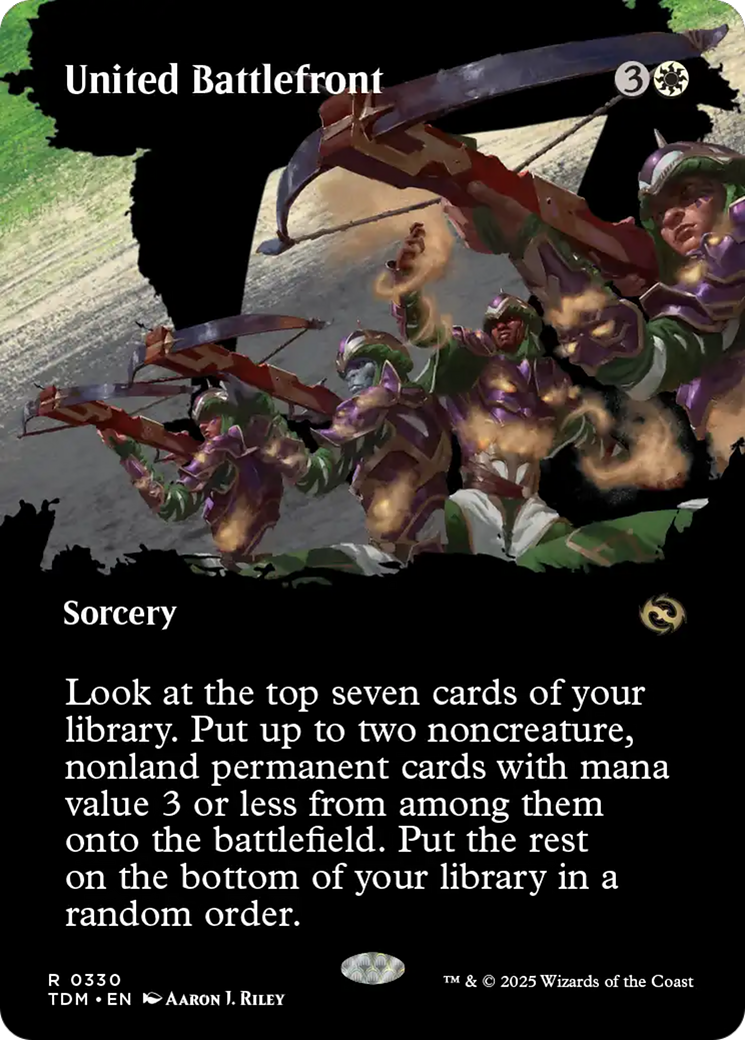 United Battlefront (Borderless) (TDM-330) - Tarkir: Dragonstorm: (Showcase) (Borderless) Foil
