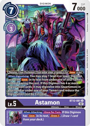 digimon card game bt12 Astamon [BT12-081] [Across Time] – TCG Collector NZ