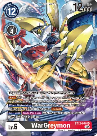digimon card twitter WarGreymon [BT12-070] (Alternate Art) [Across Time] – TCG Collector NZ