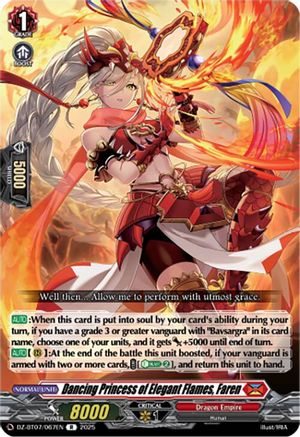 Dancing Princess of Elegant Flames, Faren Rare (DZ-BT07/067EN)