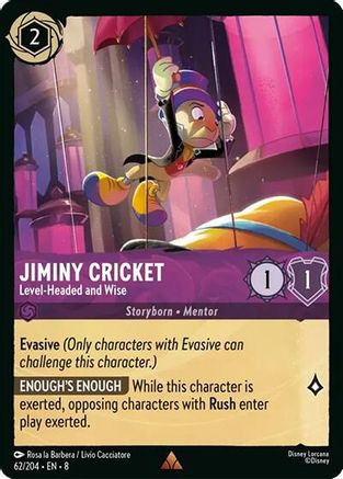 Jiminy Cricket - Level-Headed and Wise (62/204) Reign of Jafar (Cold Foil)