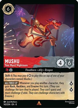 Mushu - Your Worst Nightmare (142/204) Reign of Jafar (Cold Foil)
