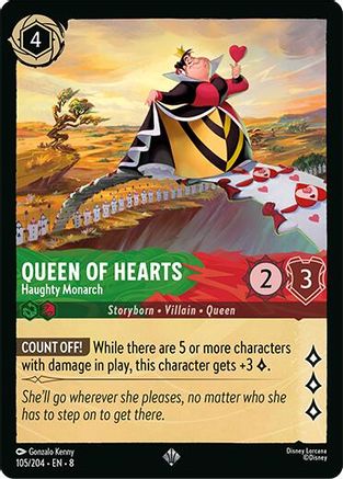 Queen of Hearts - Haughty Monarch (105/204) Reign of Jafar (Cold Foil)