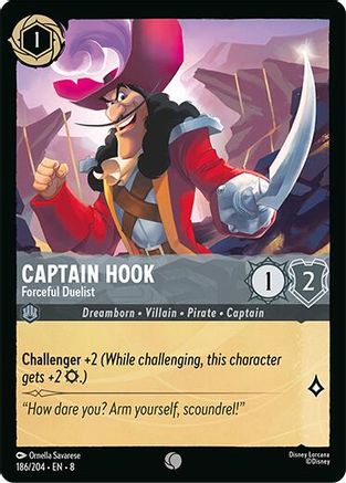 Captain Hook - Forceful Duelist (186/204) Reign of Jafar (Non-Foil)