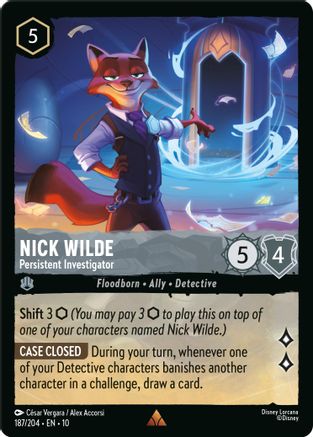 Nick Wilde - Persistent Investigator (187/204) Whispers in the Well (Cold Foil)