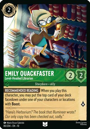 Emily Quackfaster - Level-Headed Librarian (80/204) Whispers in the Well (Cold Foil)