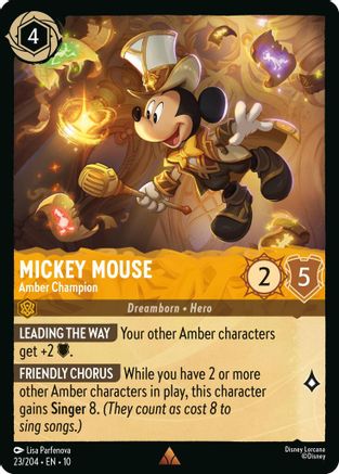 Mickey Mouse - Amber Champion (23/204) Whispers in the Well (Cold Foil)