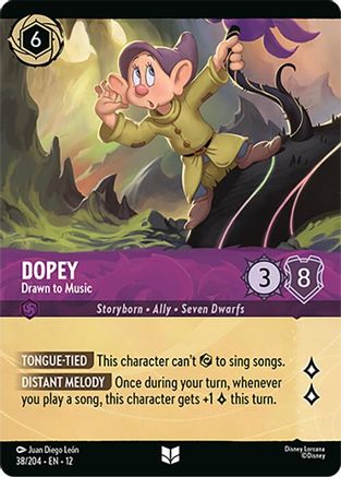 Dopey - Drawn to Music (Foil) (38/204) Wilds Unknown (Cold Foil)