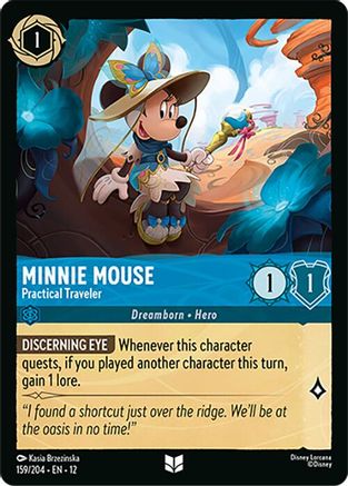 Minnie Mouse - Practical Traveler (159/204) Wilds Unknown (Cold Foil)