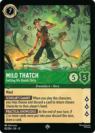 Milo Thatch - Getting His Hands Dirty (82/204) Wilds Unknown (Non-Foil)