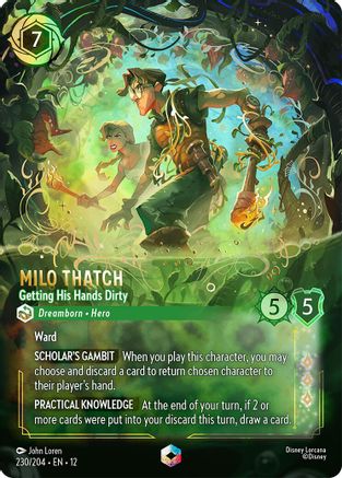 Milo Thatch - Getting His Hands Dirty (Enchanted) (230/204) Wilds Unknown ()