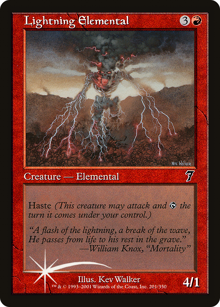 Lightning Elemental (7ED-201★) - 7th Edition Foil