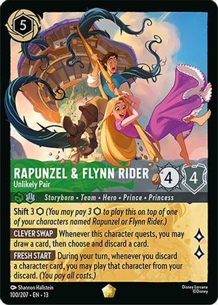 Rapunzel & Flynn Rider - Unlikely Pair (100/204) Attack of the Vine (Non-Foil)