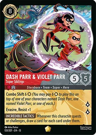 Dash Parr & Violet Parr - Super Siblings (133/204) Attack of the Vine (Cold Foil)