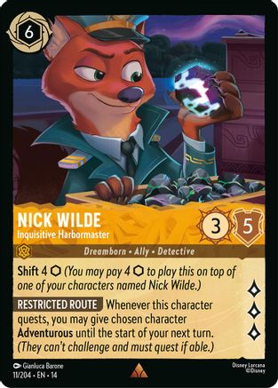 Nick Wilde - Inquisitive Harbormaster (11/204) Hyperia City (Cold Foil)