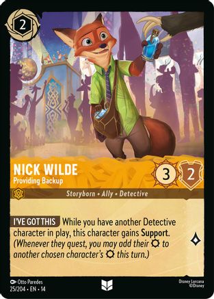 Nick Wilde - Providing Backup (25/204) Hyperia City (Non-Foil)