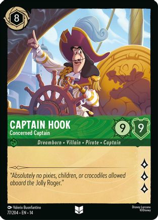 Captain Hook - Concerned Captain (77/204) Hyperia City (Non-Foil)