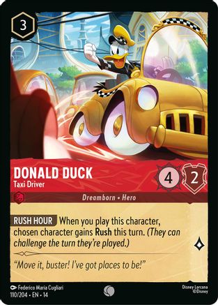 Donald Duck - Taxi Driver (110/204) Hyperia City (Non-Foil)