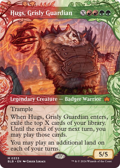 Hugs, Grisly Guardian (Showcase) (BLB-333) - Bloomburrow: (Showcase) (Borderless)
