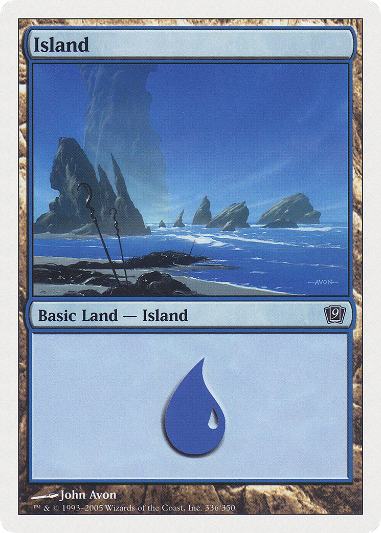 Island (336) (9ED-336) - 9th Edition Foil