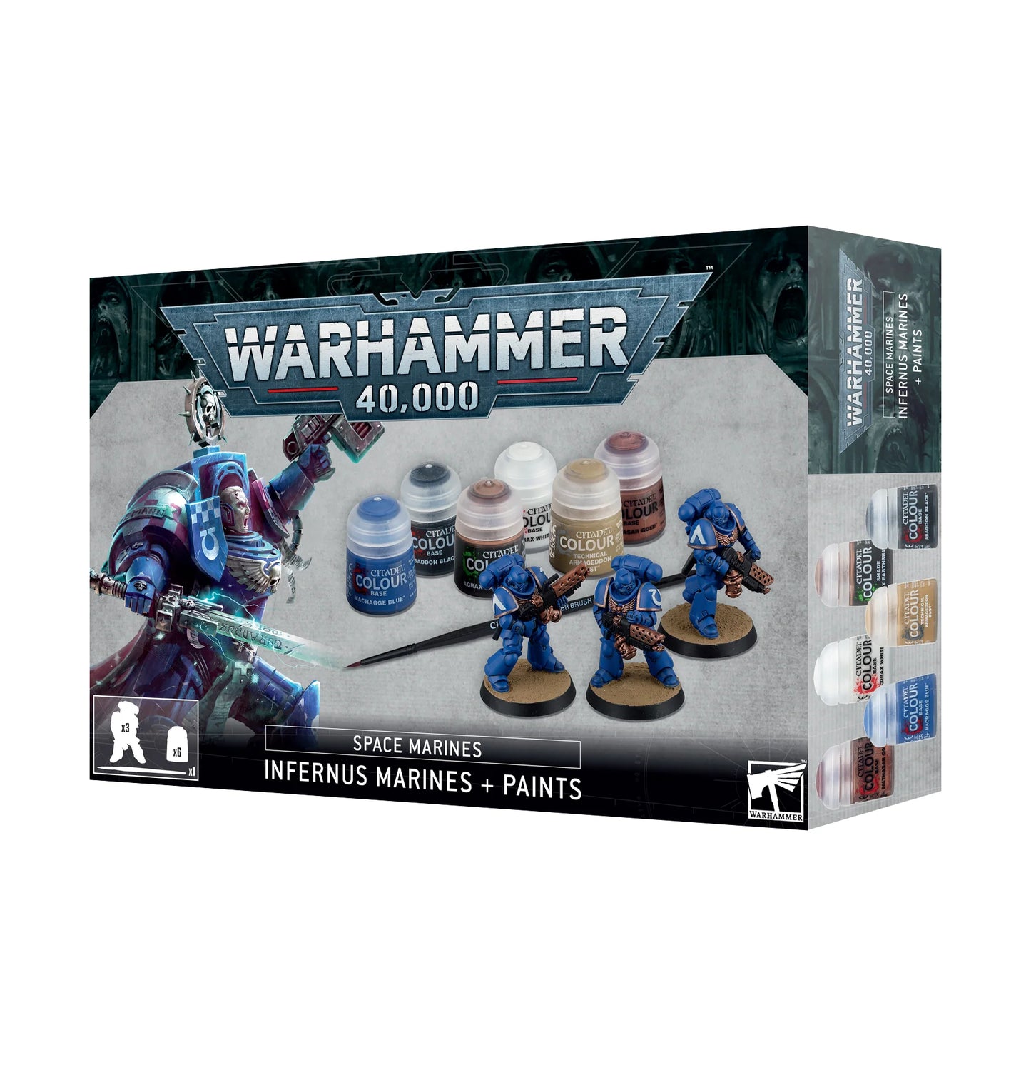 Warhammer 40,000 Miniature - Space Marines - Infernus Marines + Paints