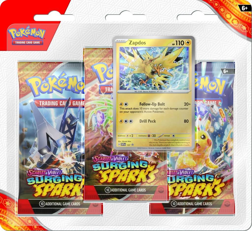 Pokemon TCG: Scarlet & Violet: Surging Sparks 3-Pack Booster *Sealed*