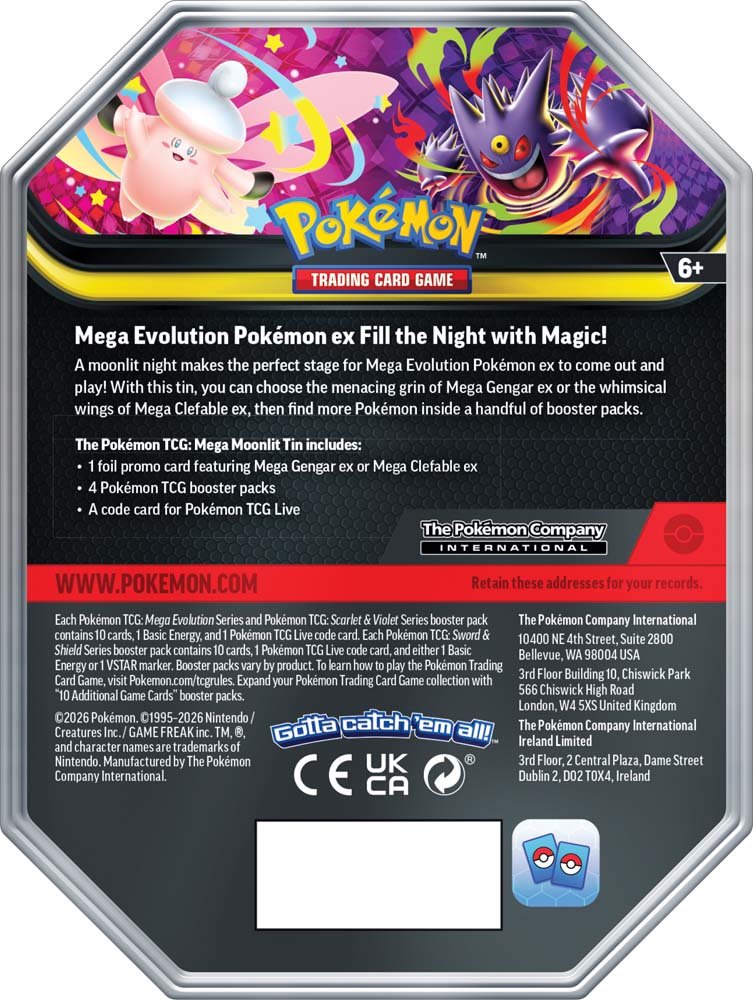 Pokemon TCG: Mega Moonlight Tin *Sealed*
