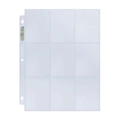 ULTRA PRO 9PKT Binder Pages - Silver Series (Pack of 100)