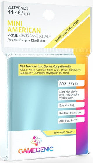 Gamegenic Sleeves - Prime Board Game Sleeves: Mini American (50 Pack)