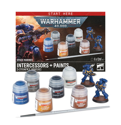 Warhammer 40,000 Miniature - Space Marines - Intercessors + Paints