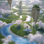 Clearwater Pathway // Clearwater Pathway (AZNR-025) - Zendikar Rising Art Series (Borderless) Foil
