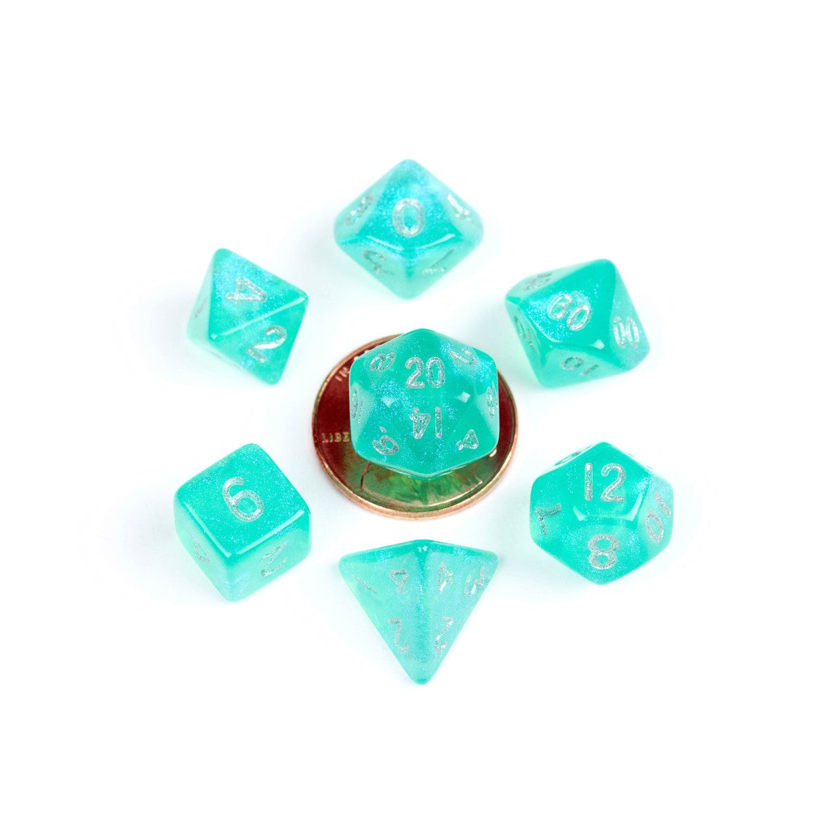 MDG - Mini Polyhedral Dice Set: Stardust Teal