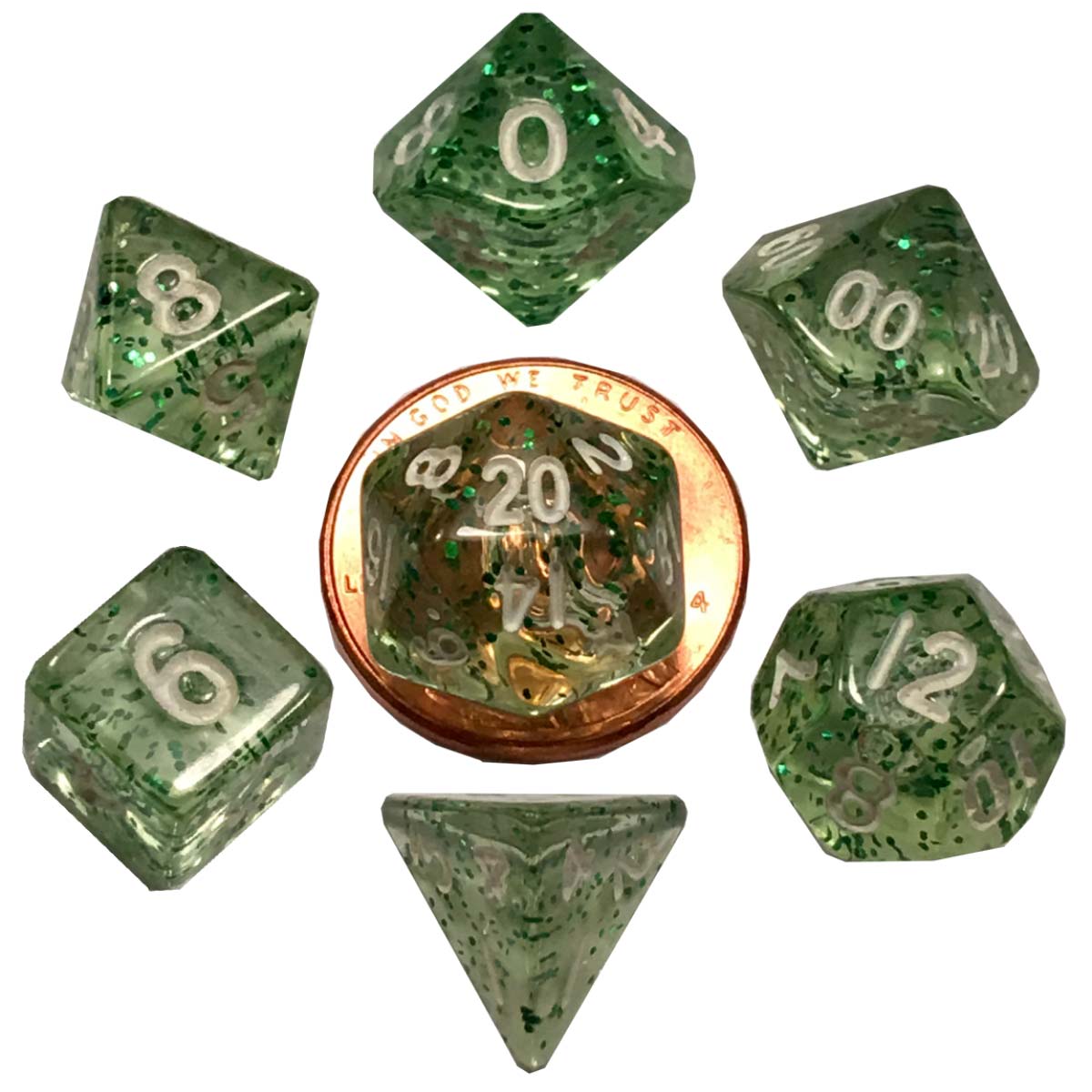 MDG - Mini Polyhedral Dice Set: Ethereal Green