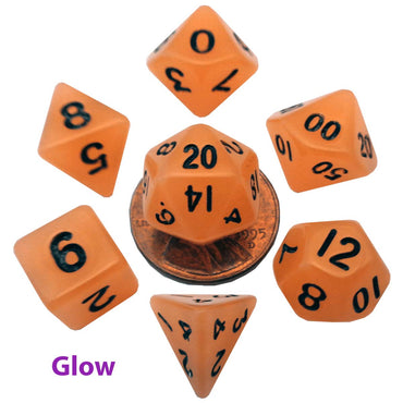 MDG - Mini Polyhedral Dice Set: Glow Orange
