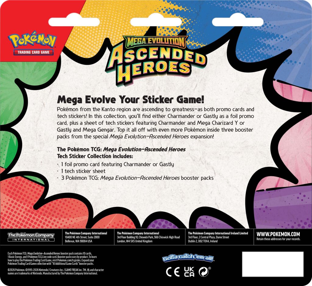 Pokemon TCG: Mega Evolution: Ascended Heroes Tech Sticker Collection RANDOM CHOICE *Sealed* (PRE-ORDER, SHIPS FEB 13TH)