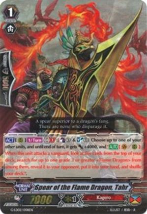 Spear of the Flame Dragon, Tahr (RRR) (G-LD02/008EN) [G-Legend Deck Vol.2: The Overlord Blaze]