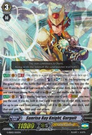 Sunrise Ray Knight, Gurguit (RRR) (G-SD02/002EN) [G-Start Deck 2: Knight of the Sun]