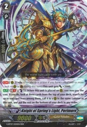 Knight ofring's Light, Perimore (G-BT07/004EN) [Glorious Bravery of Radiant Sword]