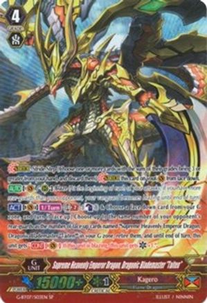 Supreme Heavenly Emperor Dragon, Dragonic Blademaster "Taiten" (G-BT07/S03EN) [Glorious Bravery of Radiant Sword]