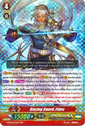 Blazing Sword, Fides (G-BT08/003EN) [Absolute Judgment]