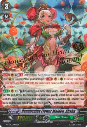 Ranunculus Flower Maiden, Ahsha (Hot Stamped) (G-TD12/003EN) [Flower Princess of Abundant Blooming]