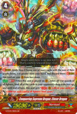 Conquering Supreme Dragon, Closer Dragon (G-FC04/011EN) [Fighters Collection 2017]