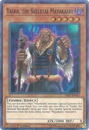 Yasha, the Skeletal Mayakashi [HISU-EN031] Super Rare