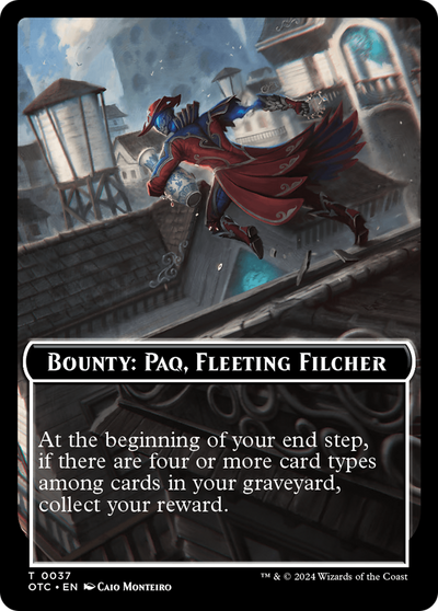 Bounty: Paq, Fleeting Filcher // Bounty Rules Double-Sided Token [Outlaws of Thunder Junction Commander Tokens]