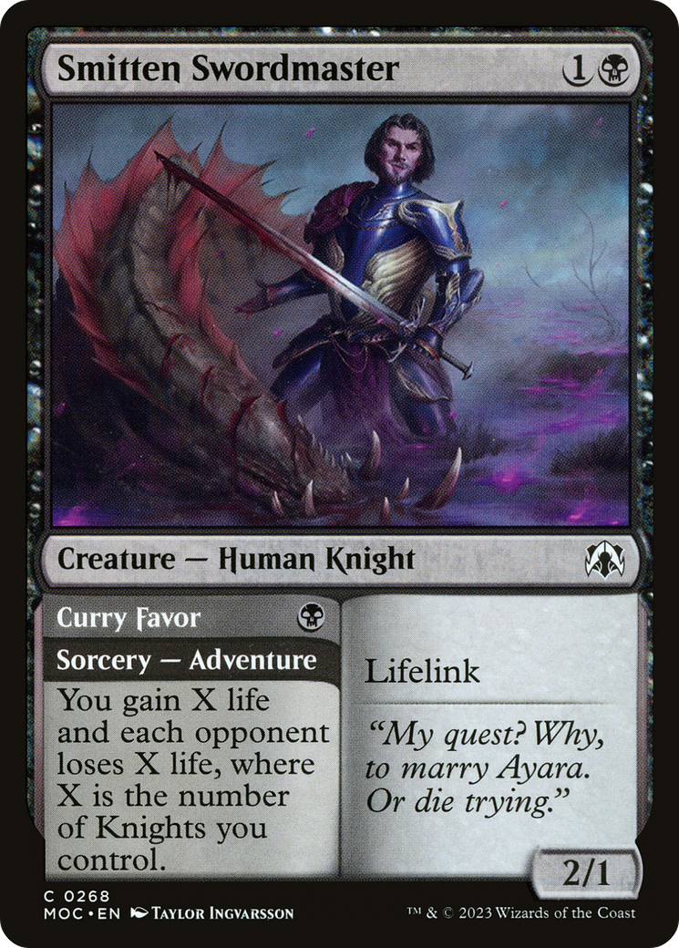 Smitten Swordmaster // Curry Favor [March of the Machine Commander]