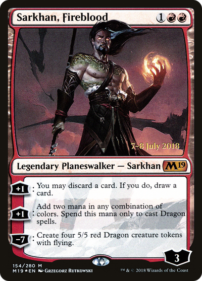 Sarkhan, Fireblood [Core Set 2019 Prerelease Promos]